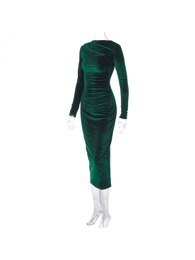 Ruched Mid-rise Slim Long Sleeves Dress - Image 3