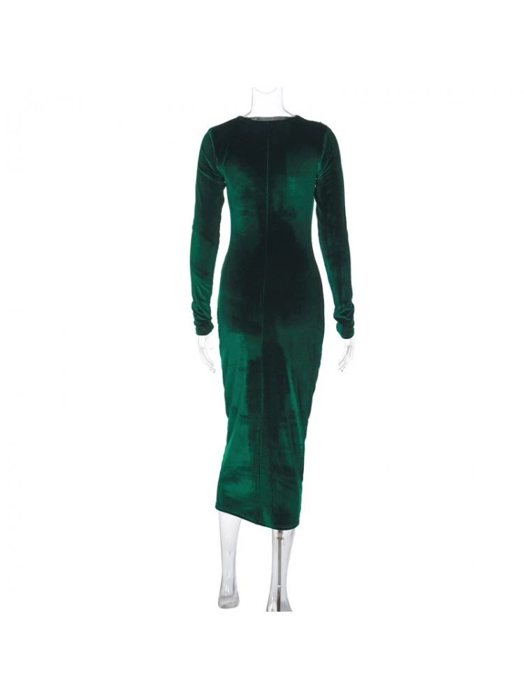 Ruched Mid-rise Slim Long Sleeves Dress - Image 4