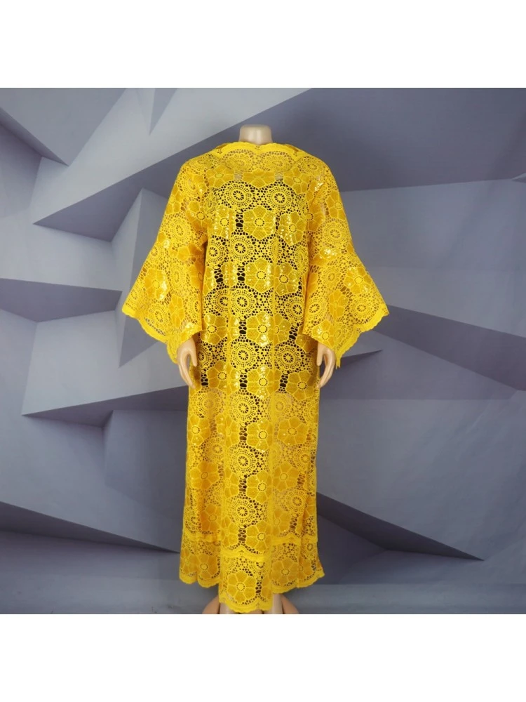 Bateau Neckline Trumpet Sleeve Lace Sequin Dress - Image 3