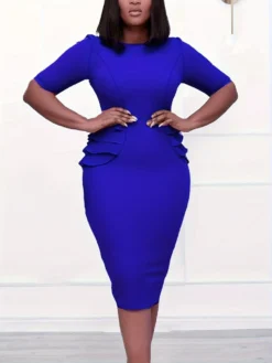 Ruffle High Rise Bodycon Plus Size Dresses