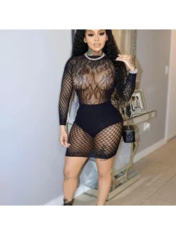 See Through Hollow Out Backless Mini Dress