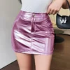 Summer Pure Color Bright Women's Short Skirt