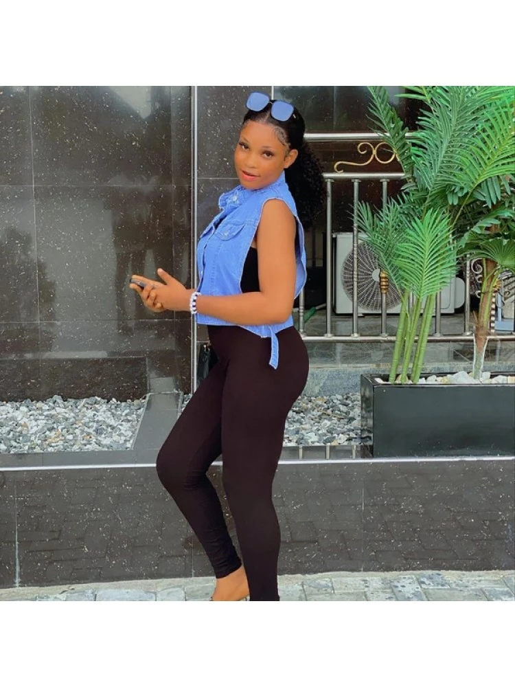 Lace Up Denim Cargo Tanks Coats - Image 8