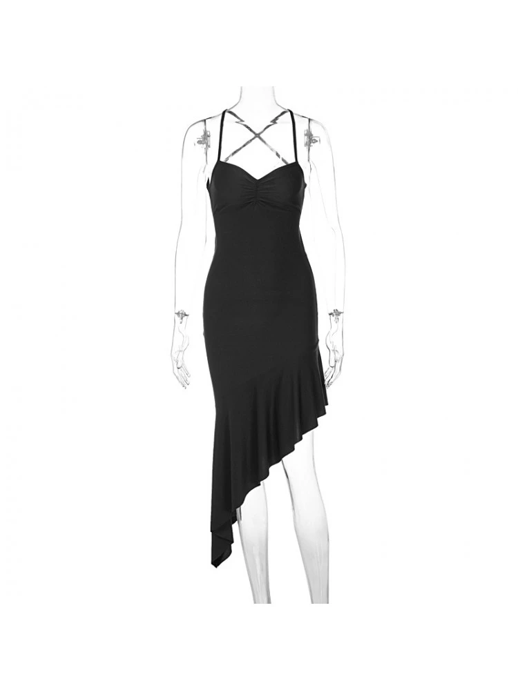 Low Cut Fitted Backless Halter Maxi Dress - Image 7