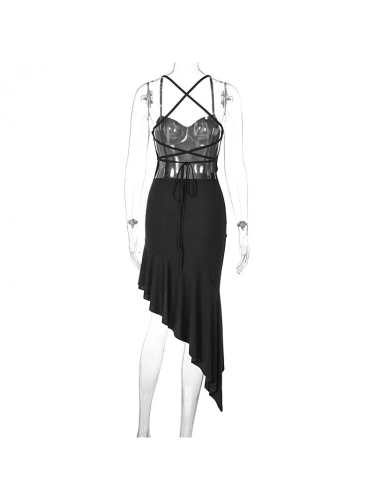 Low Cut Fitted Backless Halter Maxi Dress - Image 8