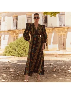 Print Long Sleeve Swing Skirt Sets