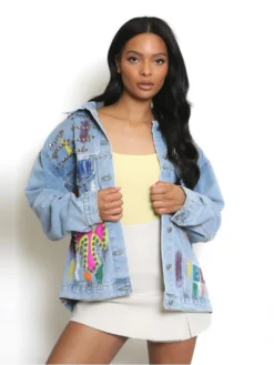 Rivet Embroidery Buckle Denim Jackets