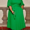 Plus Size Round Neck Short Sleeve Dress