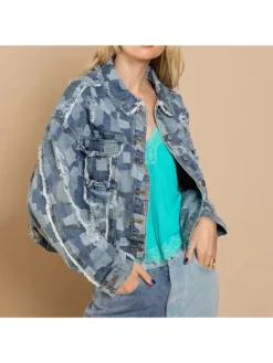 Square Fringe Distressed Denim Jackets