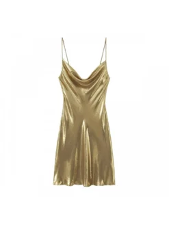 Metallic Sleeveless Bodycon Sleeveless Dresses