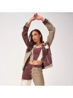 Colorblock Patchwork Double-breasted Jackets