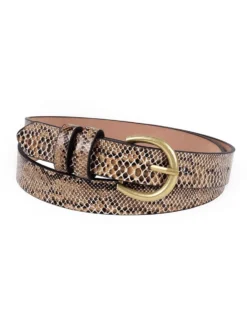 Snake Print Faux Leather Belt