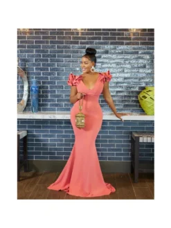 Patchwork Ruffle Mid-rise Sleeveless Dresses