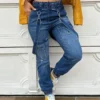 Solid Color Denim High Rise Jeans