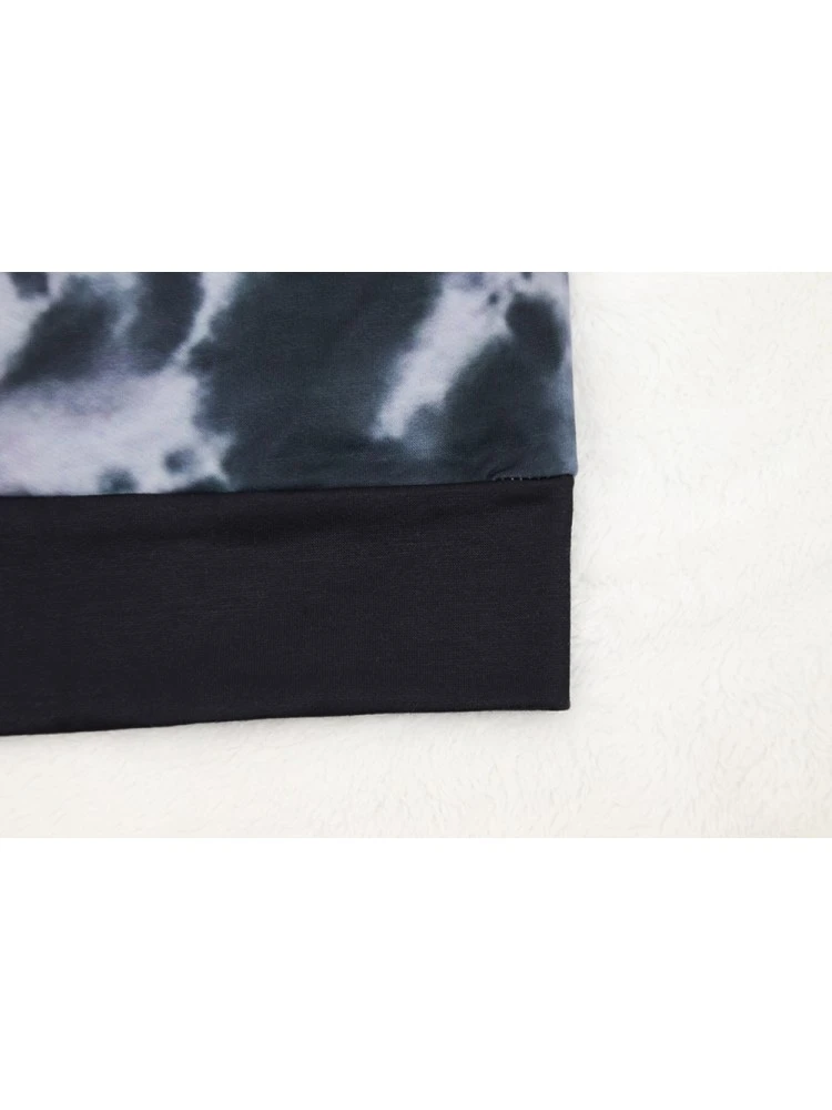 Tie Dye Crew Neck Baggy Long Sleeves Dress - Image 13