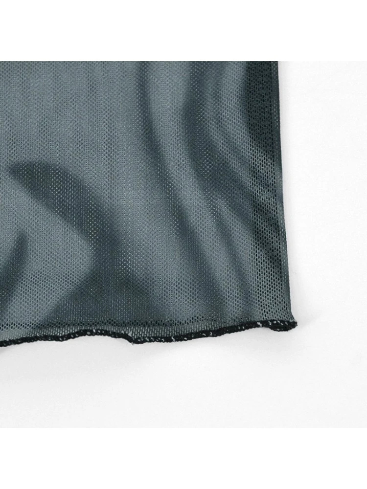 Geometric Pattern See Through Bodycon Long Sleeves Dress - Image 13