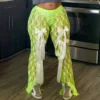 Bow Colorblock Lace Low Rise Pants