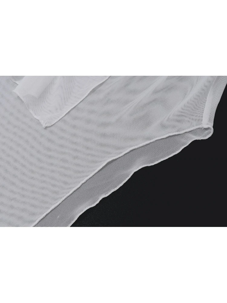 See Through Flower Strapless Scarf Dresses - Image 11