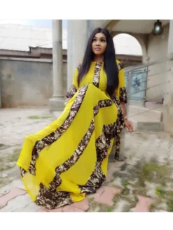 Striped Chiffon Loose Short Sleeve Dress