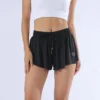 Lace Up Ruched Sporty Yoga Shorts