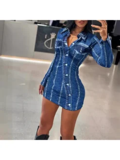 Colorblock Long Sleeve Fitted Long Sleeves Dress