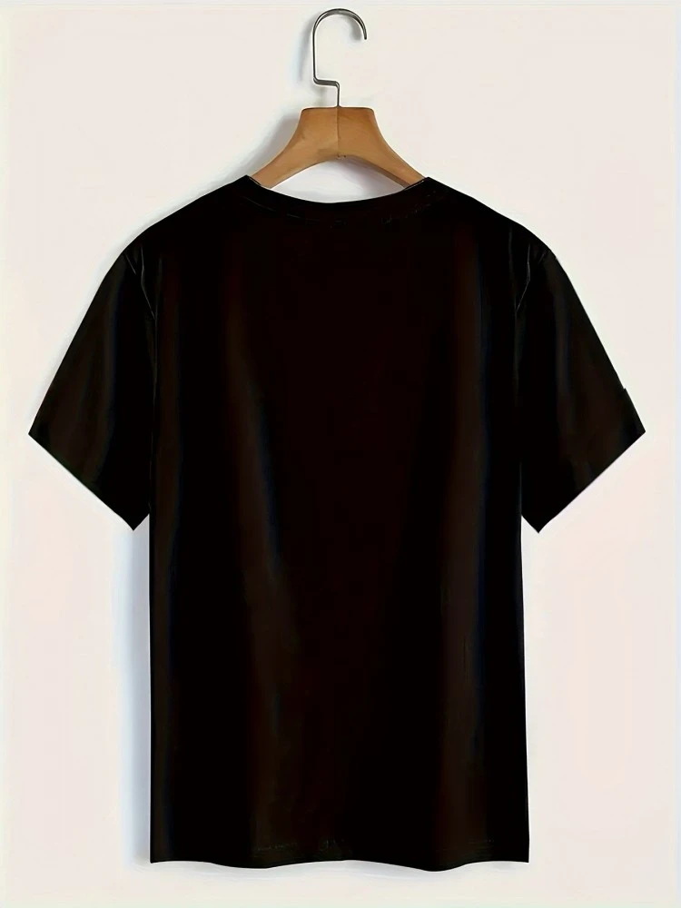 Letter Pattern Crewneck Pullover T-shirts - Image 3