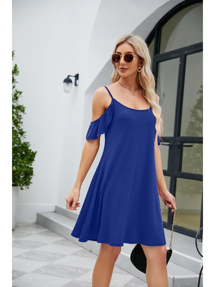 Ruffle Mid-rise Loose Short Sleeve Dress - Image 2