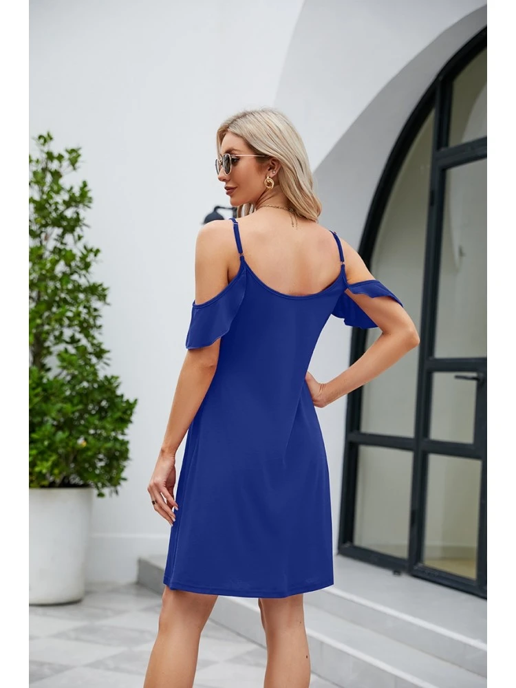 Ruffle Mid-rise Loose Short Sleeve Dress - Image 3