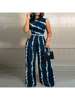 Colorblock High Rise Fitted Plus Jumpsuits