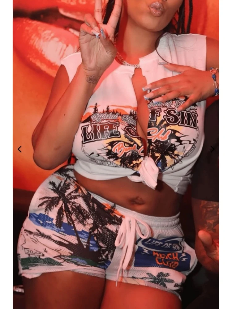 Crewneck Sleeveless Cropped Trouser Sets - Image 2