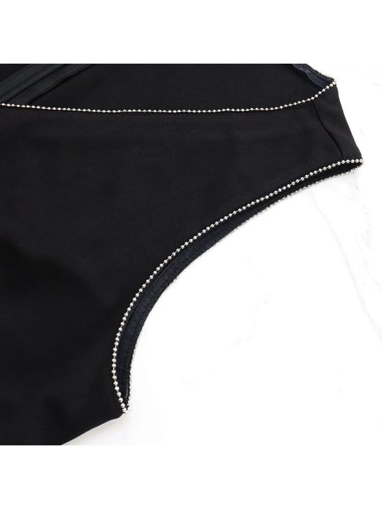 Patchwork High Rise Straight Jumpsuits - Image 8