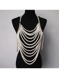 Faux Pearl Clothing Accessories Body Chain