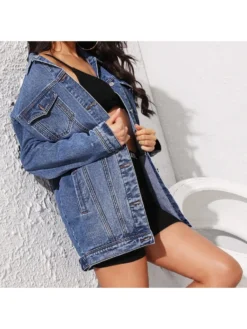 Solid Color Long Sleeve Loose Jackets