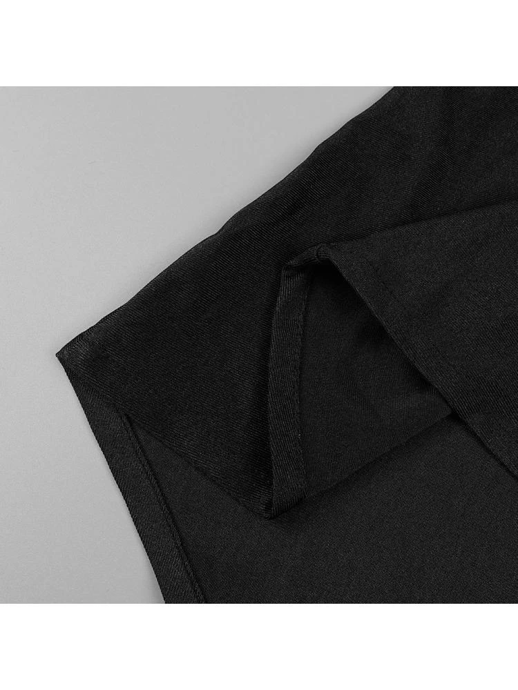 Chain Patchwork Backless One-shoulder Dress - Image 19