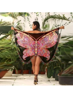 Butterfly Pattern Print Spaghetti Straps Dresses