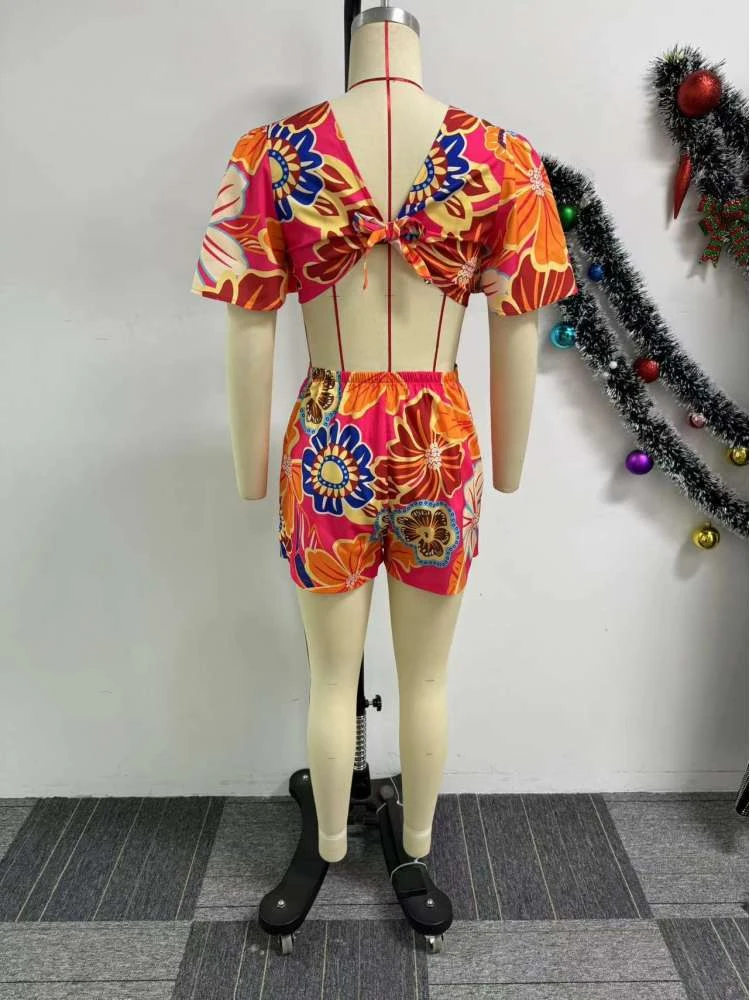 Floral Hollow Out Patchwork Mini Dress - Image 8