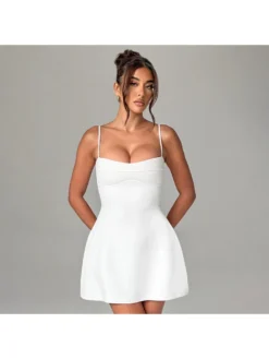 Spaghetti Straps Backless Mini Dress