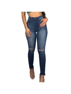 Ripped Slim High Rise Jeans