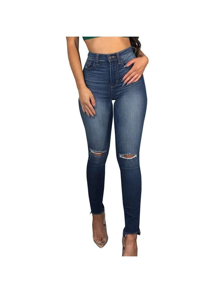 Ripped Slim High Rise Jeans