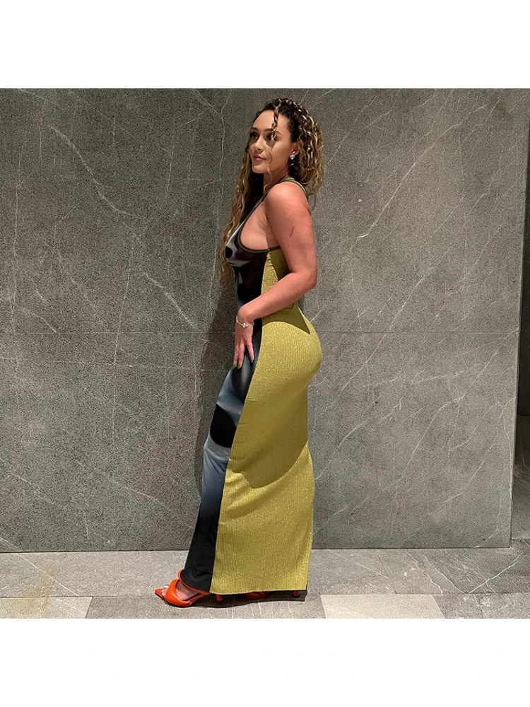 Skull Printed Bodycon Sleeveless Dress - Image 4