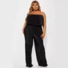 Pleated Ruffle Strapless Jumpsuits