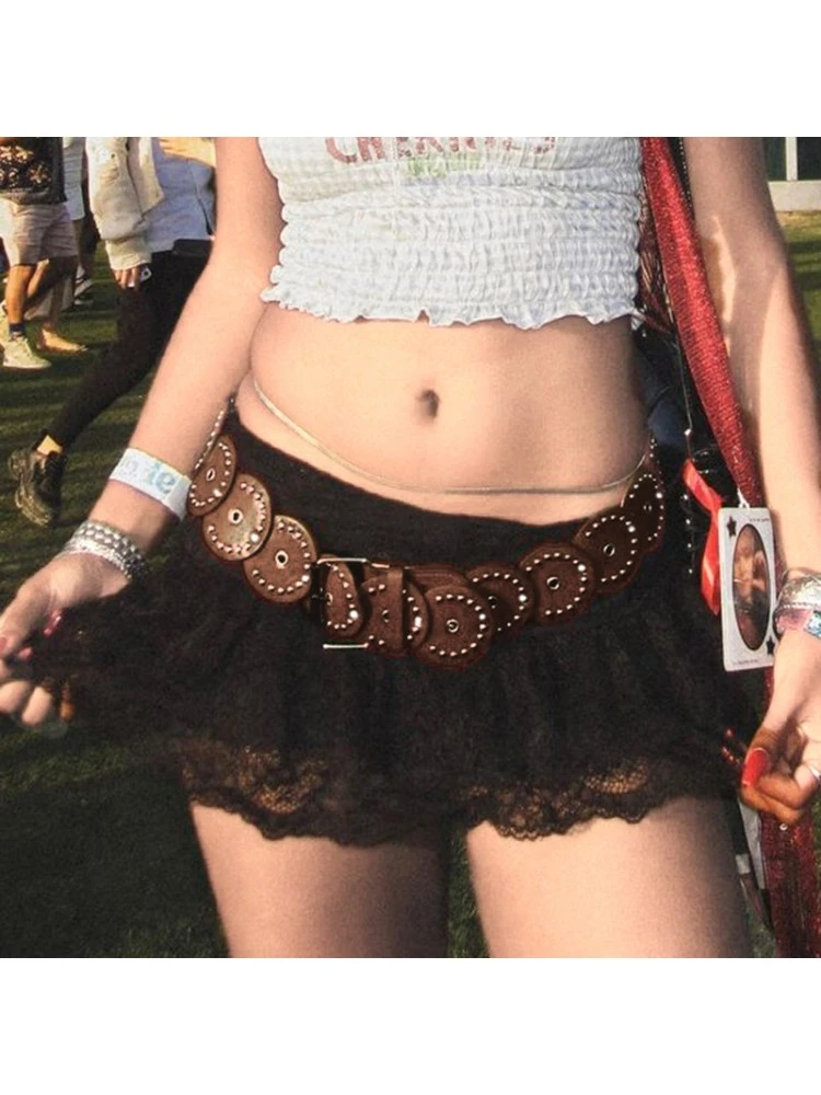 Rivet Patchwork PU Belt - Image 4