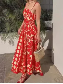 Lace Up Spaghetti Straps Fitted Sleeveless Dresses