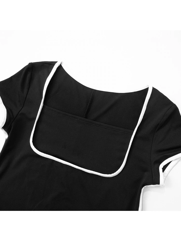 Square Neck Colorblock Maxi Dress - Image 10