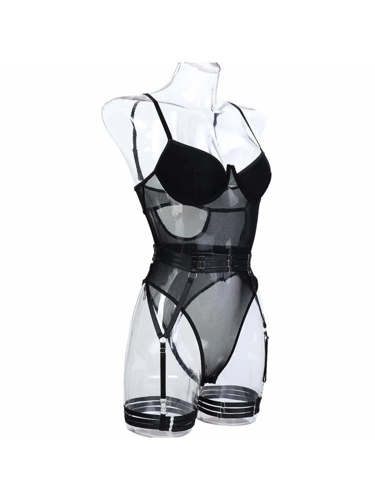 See Through Halter Neck Backless Sexual Sets - Image 2