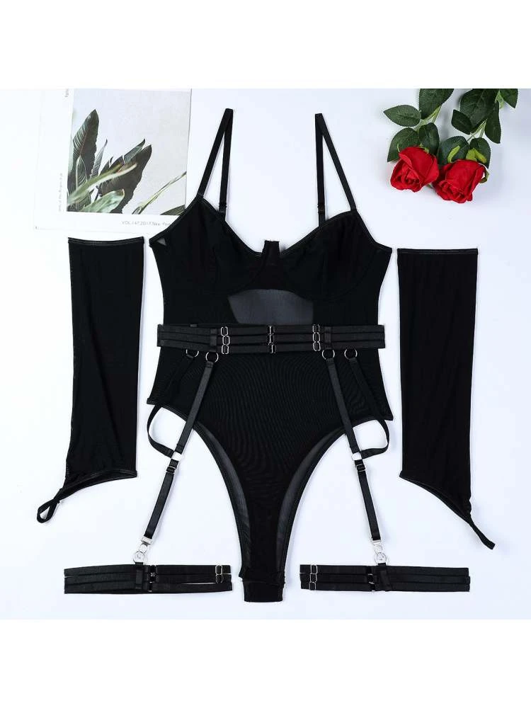 See Through Halter Neck Backless Sexual Sets - Image 4