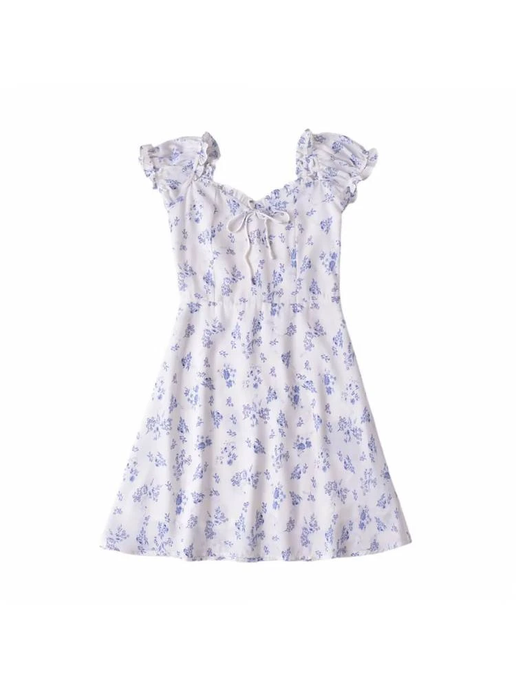 Round Neck Short Sleeve Fitted Short Sleeve Dress - Image 3