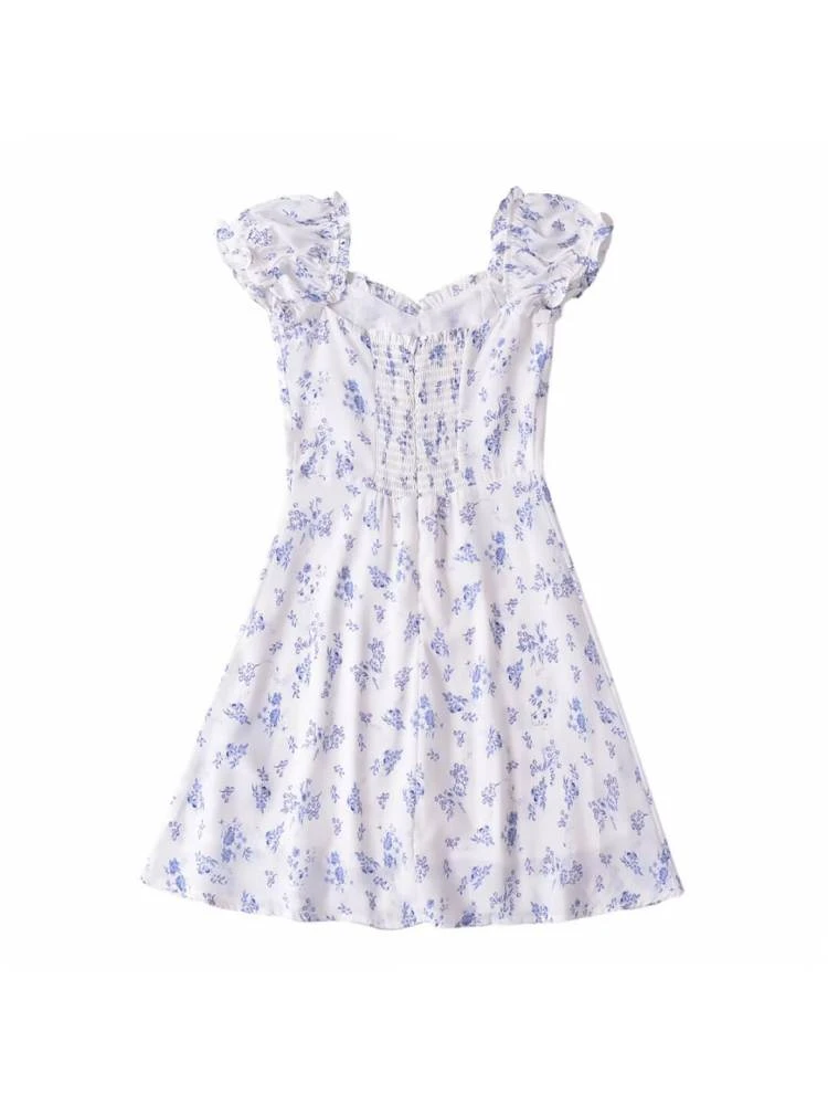 Round Neck Short Sleeve Fitted Short Sleeve Dress - Image 4