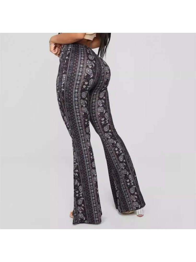 Patchwork High Rise Bodycon Flared Pants - Image 10