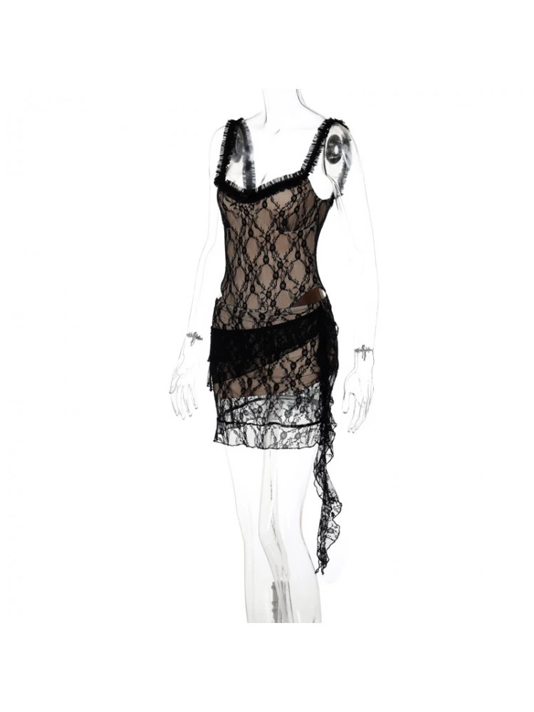 Lacework Bodysuits Ribbon Skirt Sets - Image 6